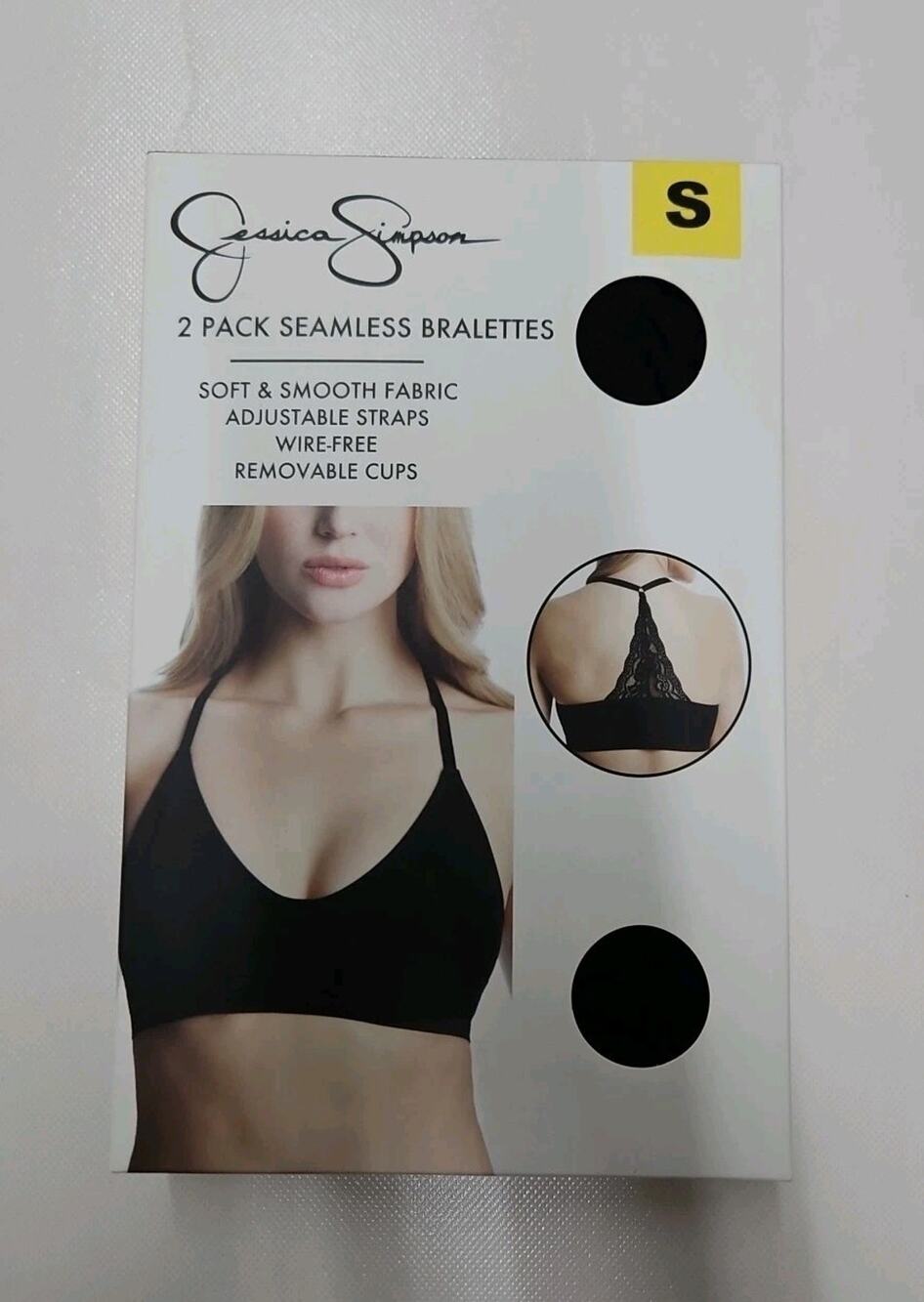 Jessica Simpson Woman's 2-pack Seamless Bralettes Size Small Color Black New
